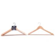 #3015, 3PC Grade A Wooden Hanger with Notch and Chrome Hook-24 sets/cs