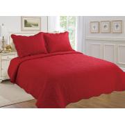 #510-113, Twin Size Quilt Set-Solid True Red Solid Color
