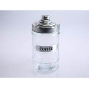 #8270, 14.5/430ml Coffee Sticker Glass Bottle with Metal Lid 24PCS/CS