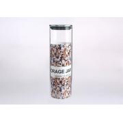 #8209-1280ml/43OZ Borosilicate Glass Jar with Metal lid, Silicone Ring -12pcs/cs
