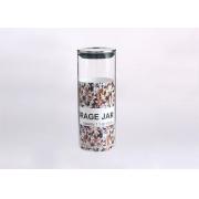 #8210-1020ml/35OZ Borosilicate Glass Jar with Metal lid, Silicon Ring -12pcs/cs