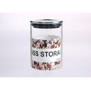 #8212-540ml/18OZ Borosilicate Glass Jar with Metal lid, Silicone Ring 24pcs/cs