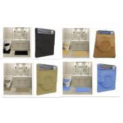 7mm pile Mixed color 3PC Solid bath mat-12sets/cs