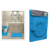 #1408-5, 7mm pile Turquoise color 3PC Solid bath mat-12sets/cs