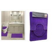 #1408-12, 7mm pile Purple color 3PC Solid bath mat-12sets/cs