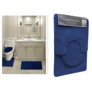 #1408-15, 7mm pile Navy Blue color 3PC Solid bath mat-12sets/cs