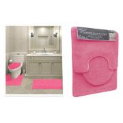 #1408-16, 7mm pile Light Pink color 3PC Solid bath mat-12sets/cs