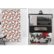 #1413-18,180g Canvas Fabric Printed Shower Curtain- 12 pcs/cs