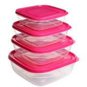 0.7L+1.1L+1.6L+2.4L 8PC Plastic Food Container-12 SETS/CS