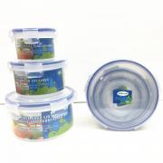  6-Piece Round Plastic Food Container Set-1200ml/680ml/300ml